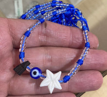 Load image into Gallery viewer, Yemaya Beaded Bracelet With Genuine Azabache, Evil Eye, &amp; A Starfish Charm
