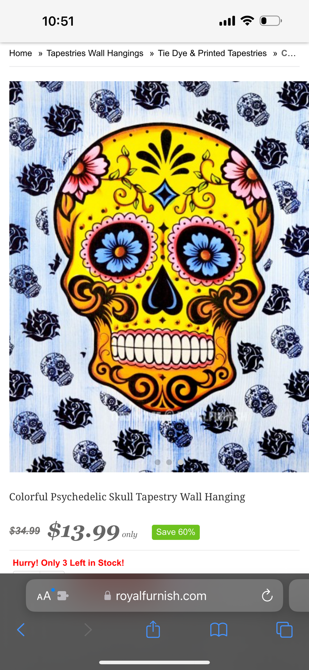 Skull Tapestry | Calavera