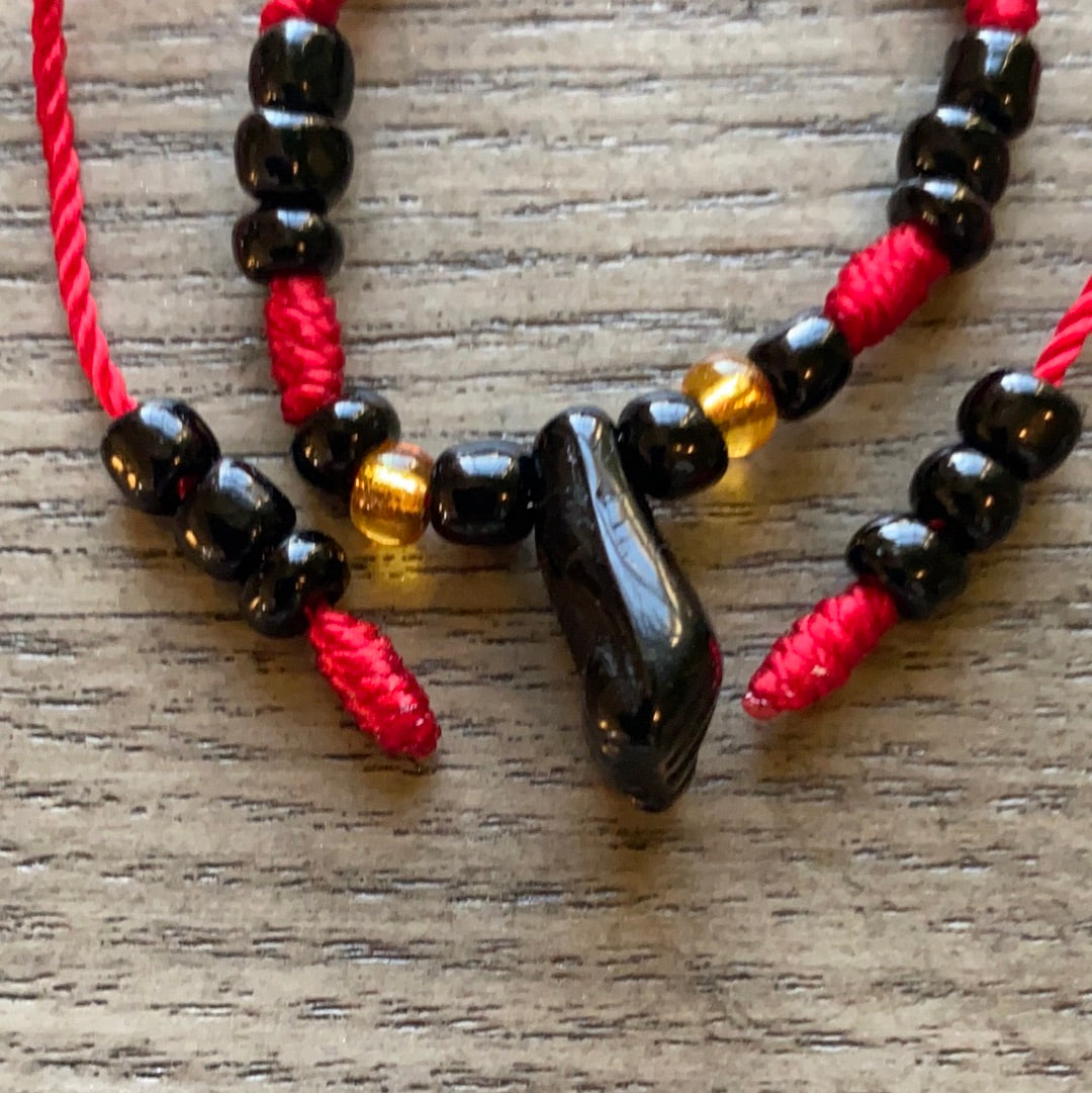 Red and Black Glass Beads Bracelet – Botanica San Miguel LJ LLC