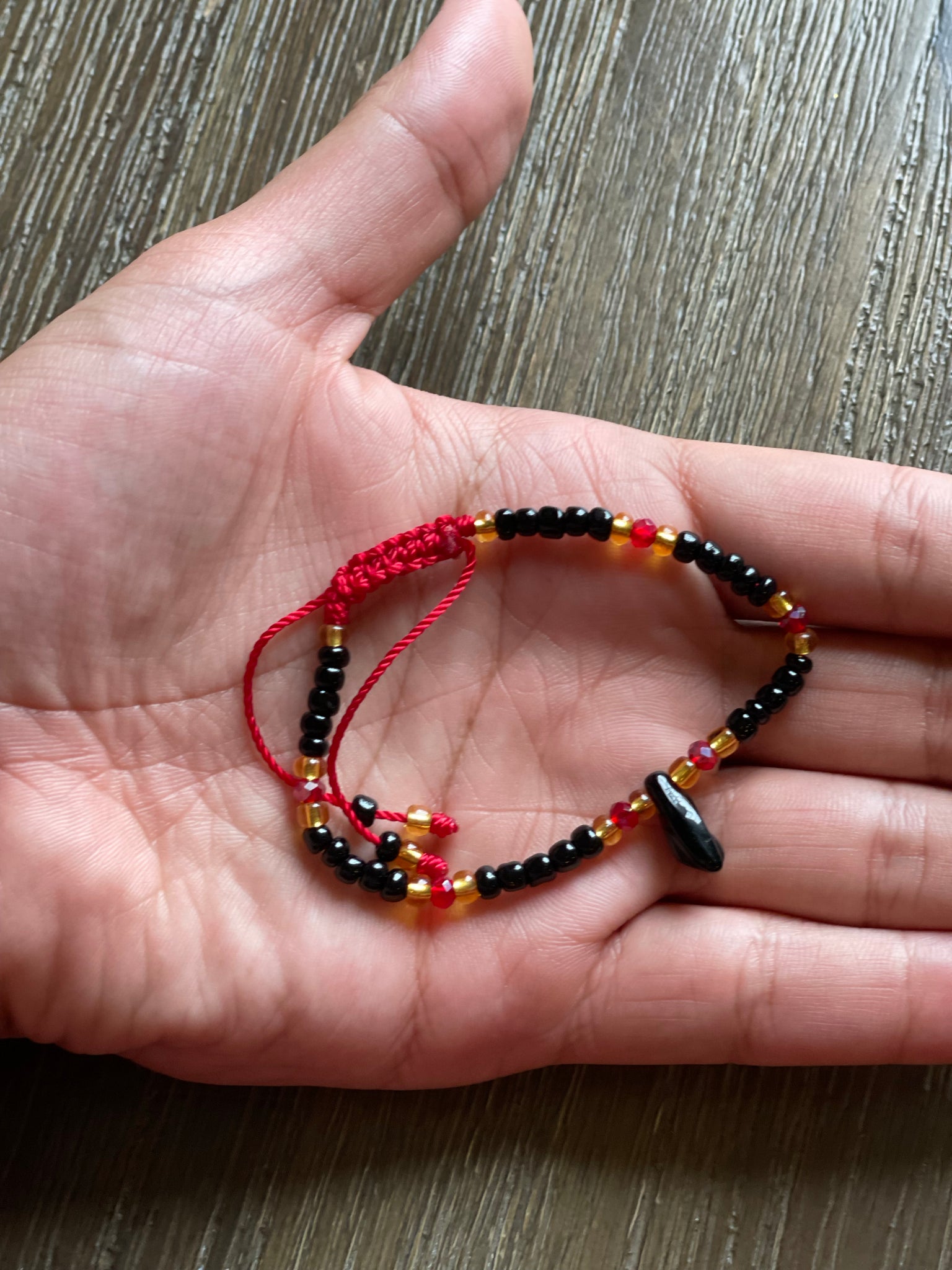 Black Beaded Bracelet With Azabache