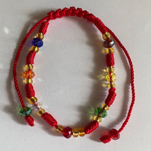 Load image into Gallery viewer, Red Bracelet With Multi Color Glass Beads
