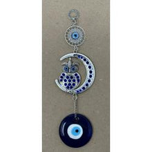 Load image into Gallery viewer, OWL Crescent Moon W/Evil Eye Wall Hanging
