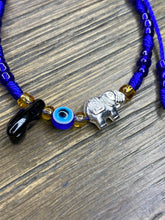 Load image into Gallery viewer, Blue Bracelet With Black Azabache and Charms
