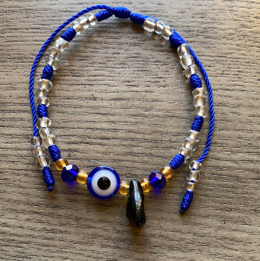 Blue Evil Eye Bracelet With Azabache