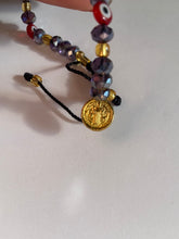 Load image into Gallery viewer, Purple Glass Beads Bracelet With Charms
